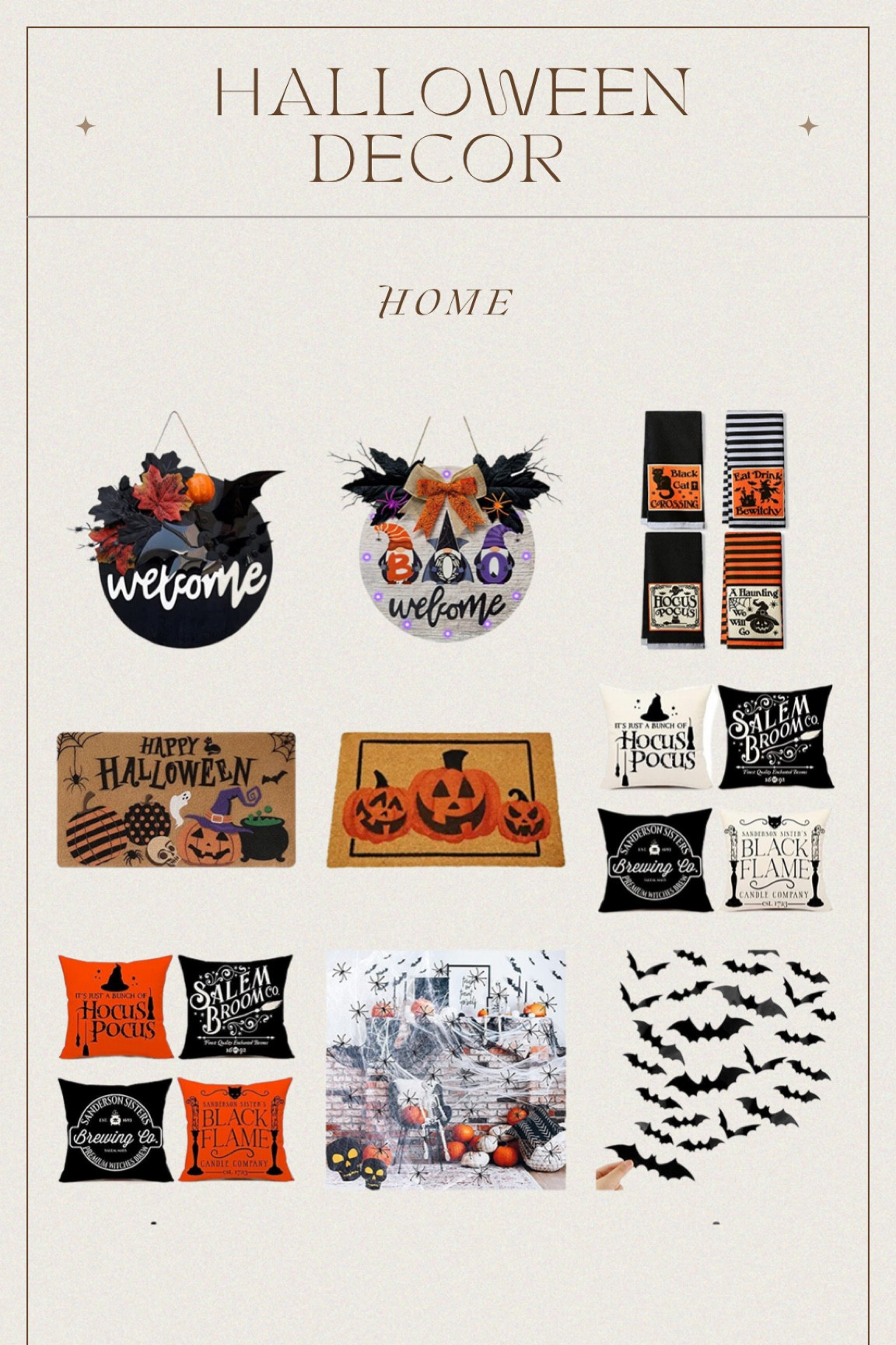 Halloween Home Decor/ Halloween Indoor Decor/ Halloween Outdoor Decor/ Halloween Wreath/ Halloween Door Mats/ Halloween Pillows 

#LTKHalloween #LTKSeasonal #LTKHoliday