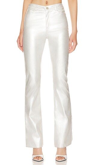 Shalisa Mid Rise Pant in Silver | Revolve Clothing (Global)