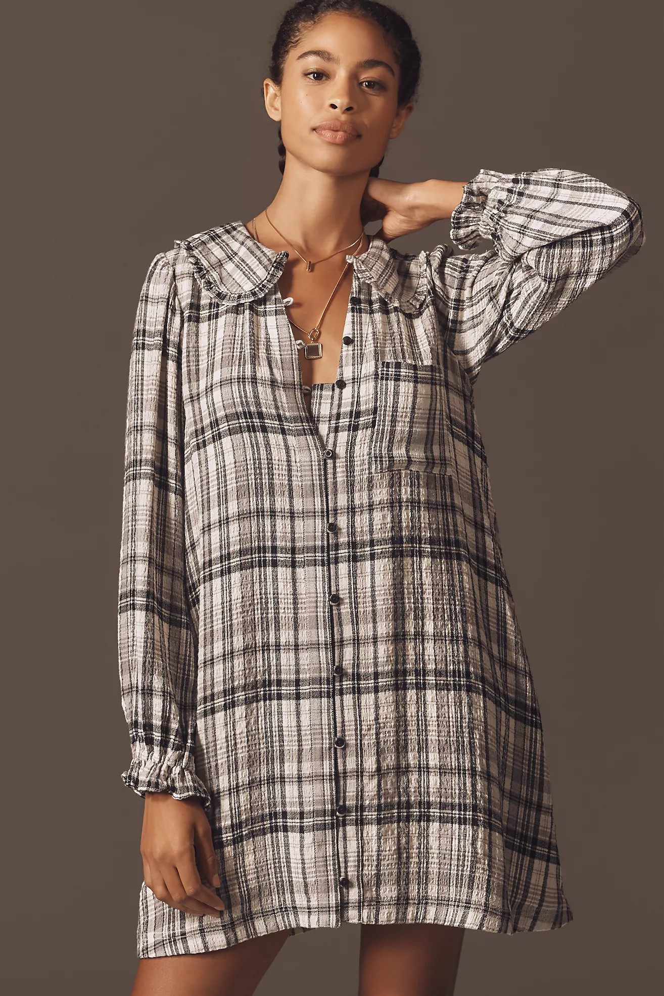 The Keira Long-Sleeve Mini Dress by Pilcro | Anthropologie (US)