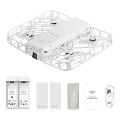 HOVERAir X1 Drone with Camera, Self-Flying Camera Drone with Follow Me Mode, Foldable Mini Drone with HDR Video Capture, Palm Takeoff, Intelligent Flight Paths, Hands-Free Control White (Combo Plus) | Amazon (US)
