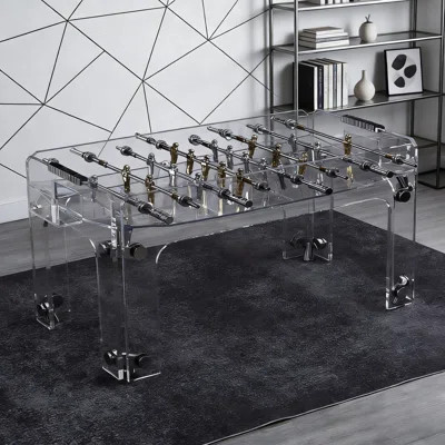 Italian Style 8-Rod Adult Table Football Game Table With Tempered Glass Surface | Wayfair North America