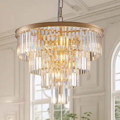 24" Contemporary Crystal Modern Chandeliers Crystal Ceiling Chandelier 4 Tier Golden Chandelier Lighting For Dining Room Living Room Bedroom (Bulbs No | Wayfair North America