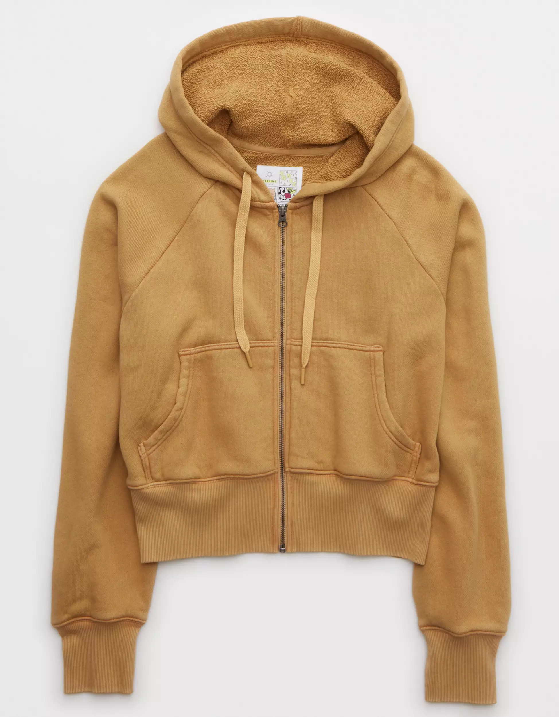 OFFLINE By Aerie Full Zip Cropped Hoodie | Aerie