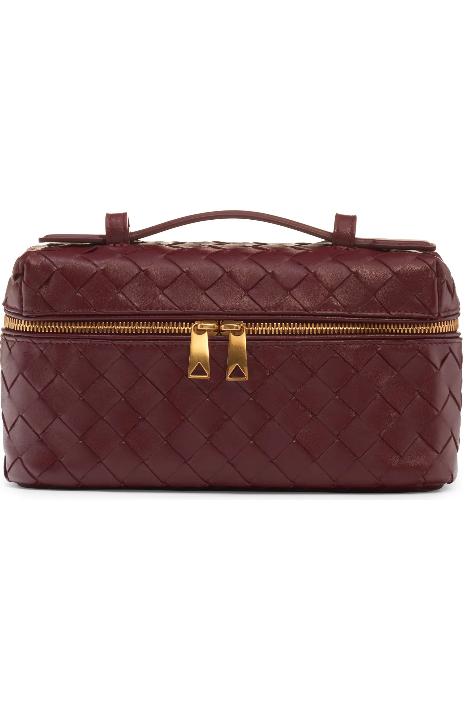 Intrecciato Leather Convertible Vanity Case | Nordstrom