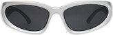 No Boundaries Women's Wrap Silver Sunglasses | Walmart (US)