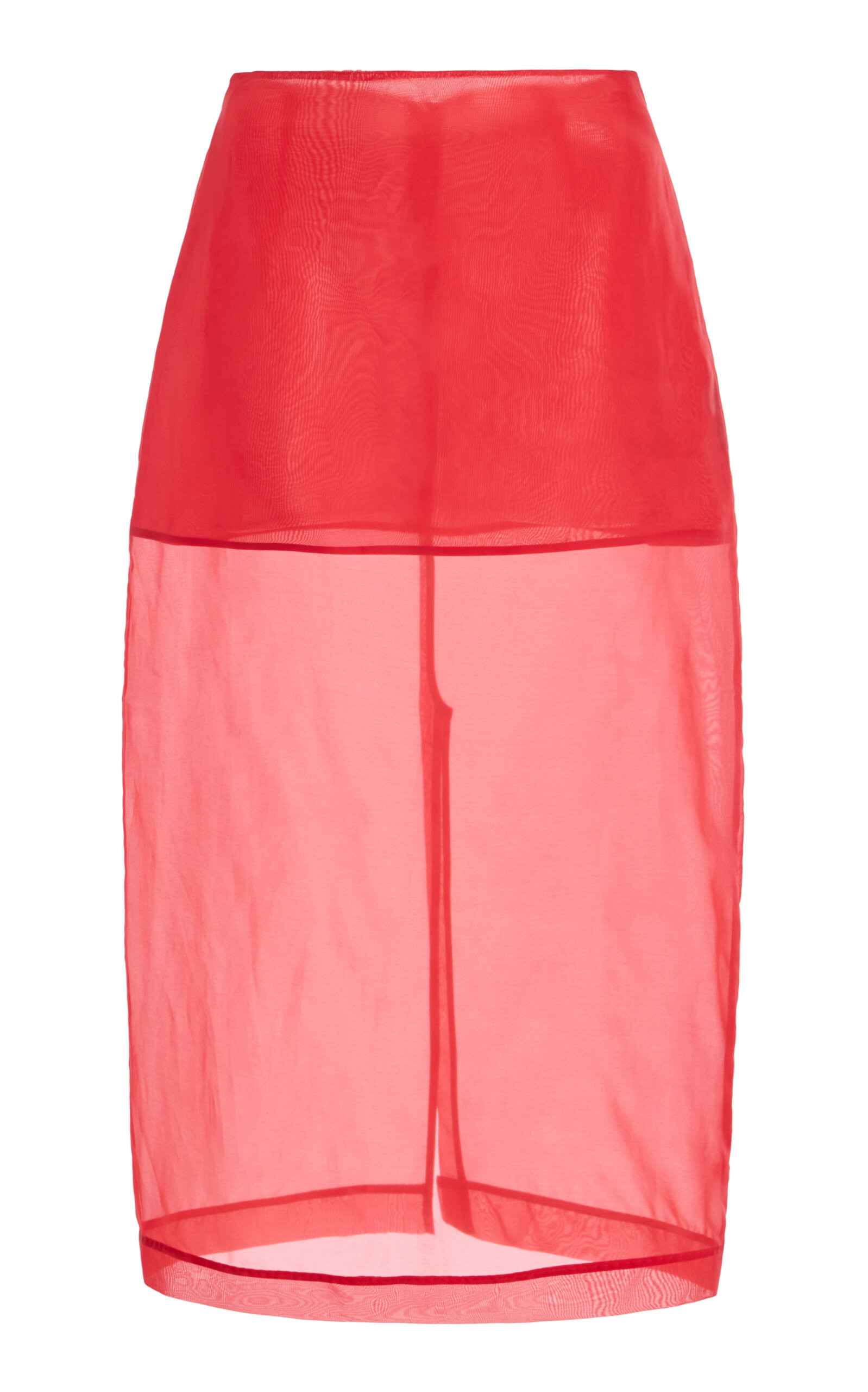 The Frankie Shop - Peri Sheer Silk-Blend Midi Skirt - Red - S - Moda Operandi | Moda Operandi (Global)