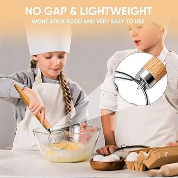 Maxjoy Danish Dough Whisk Wooden Bread Whisk with Stainless Steel Dough Hook - Traditional Dutch ... | Amazon (US)
