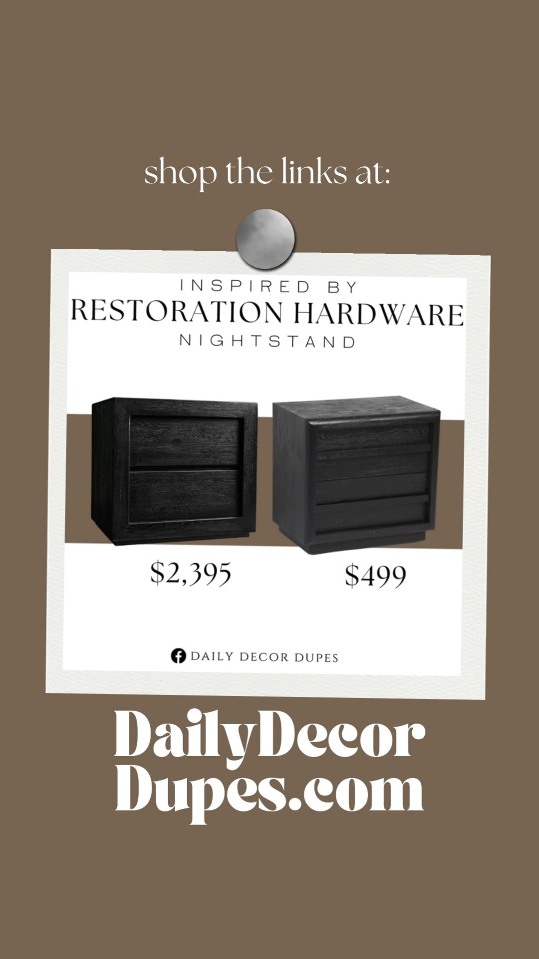 Inspired by Restoration Hardware Nightstand. Sleek side table. Chic bedroom table. Scandi-inspired nightstand. Elegant accent nightstand. Minimalist bedside table. Mid-century modern side table. 

Home dupe dupes more affordable option find replica copy cat similar look for less budget friendly affordable cheap cheaper beautiful pretty. Clearance sale coupon code discount code promo code luxury lookalike look a like Inspo inspiration inspired by idea ideas Love dupes like these? I share multiple every day in my FB group “DAILY DECOR DUPES” 

 #LTKHoliday #LTKHome #LTKSaleAlert