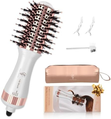 Travel Hair Dryer Brush, Nano Titanium 2 Inch One Step Hair Dryer & Styler Volumizer, Mini Oval H... | Amazon (US)