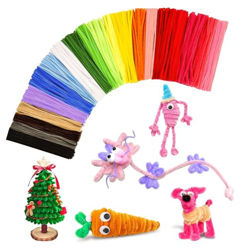 VZF Pipe Cleaners Craft Supplies,300PCS Pipe Cleaners Bulk for Art and Craft Projects Creative DIY Easter Decorations Wall Art,Multi-Color Chenille Stems Easter Basket Stuffers for Teens,Kids Toys | Amazon (US)