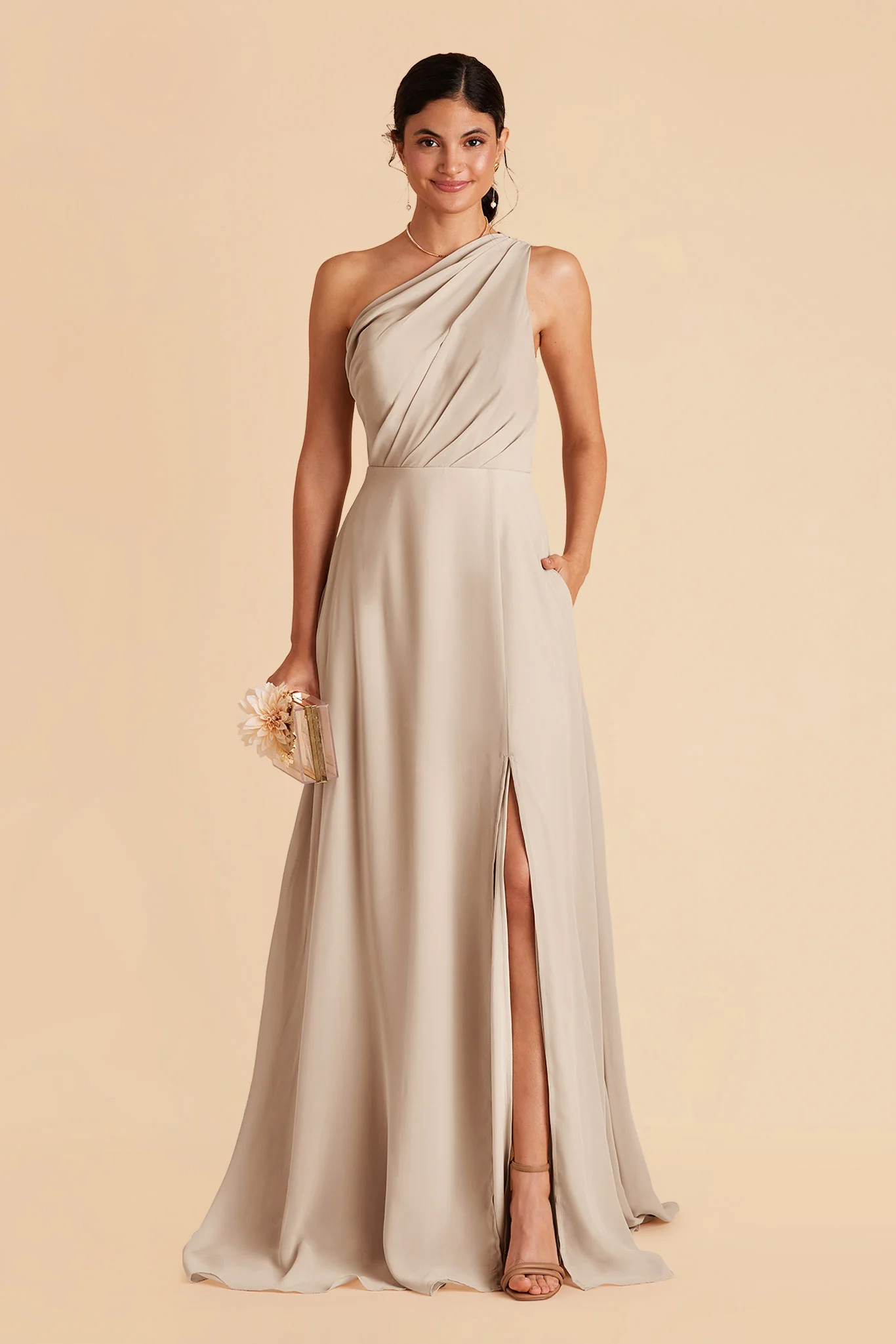 Kira Dress - Neutral Champagne | Birdy Grey