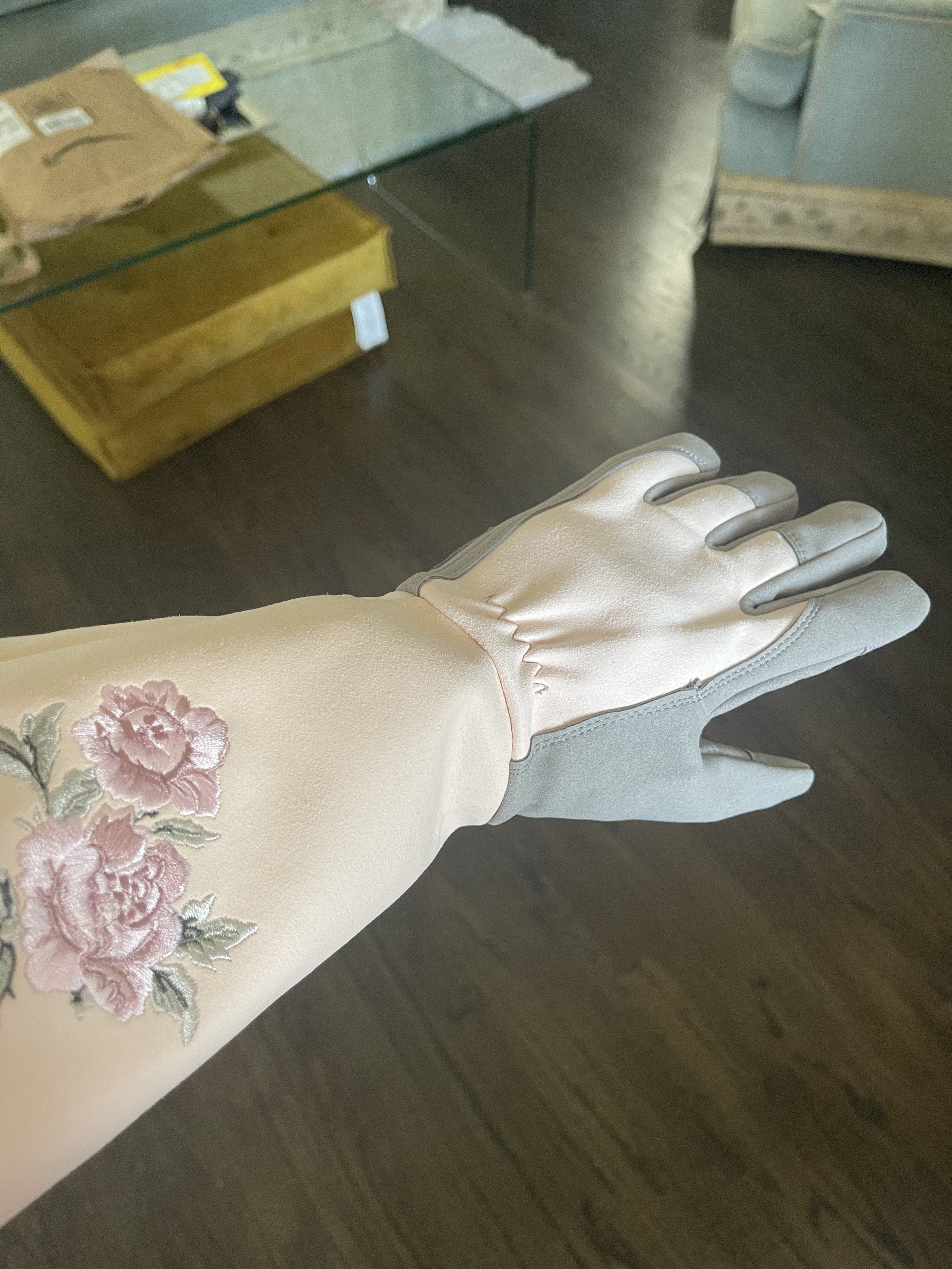 Rose Pruning Gloves Thorn Proof, Embroidery Leather Gardening Gloves with Extra Long Forearm Protection | Amazon (US)