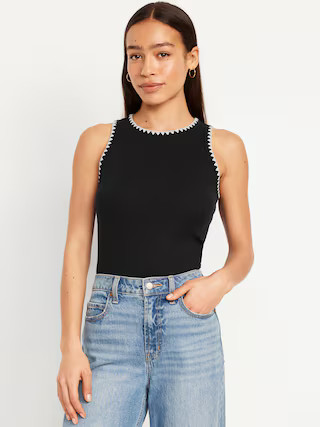 High-Neck Crop Tank Top | Old Navy (US)