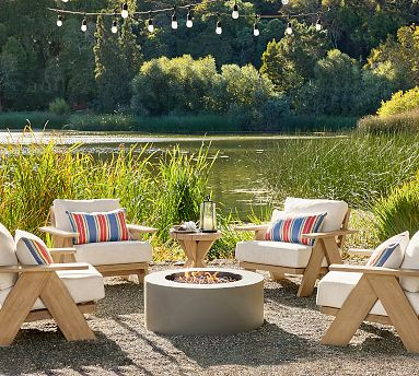 Burrows Steel Round Propane Fire Pit Table with Lid Cover (36") | Pottery Barn (US)