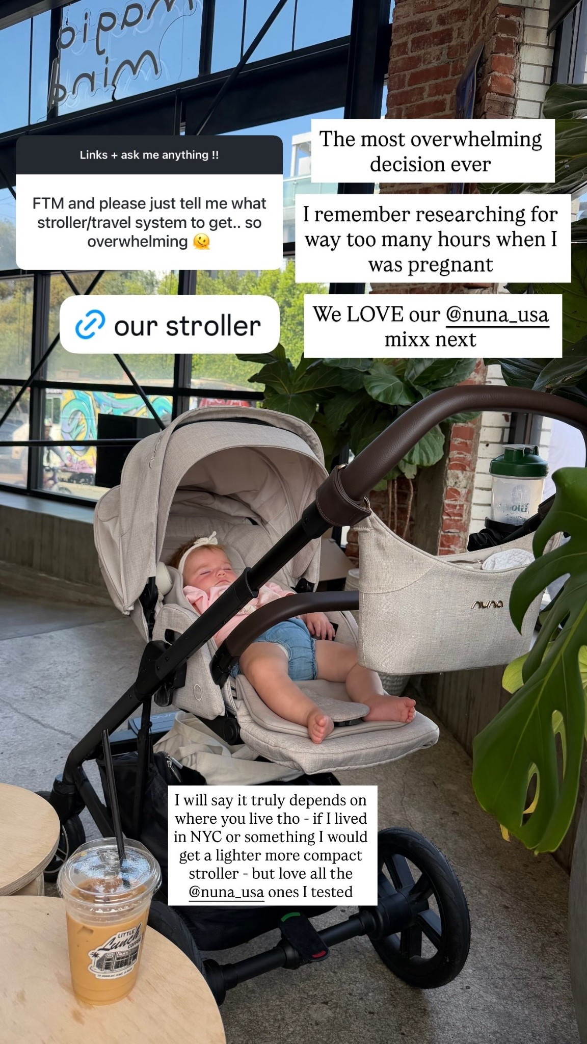 The most overwhelming decision ever 

I remember researching for way too many hours when I was pregnant 

We LOVE our @nuna_usa mixx next  I will say it truly depends on where you live tho - if I lived in NYC or something I would get a lighter more compact stroller - but love all the @nuna_usa ones I tested