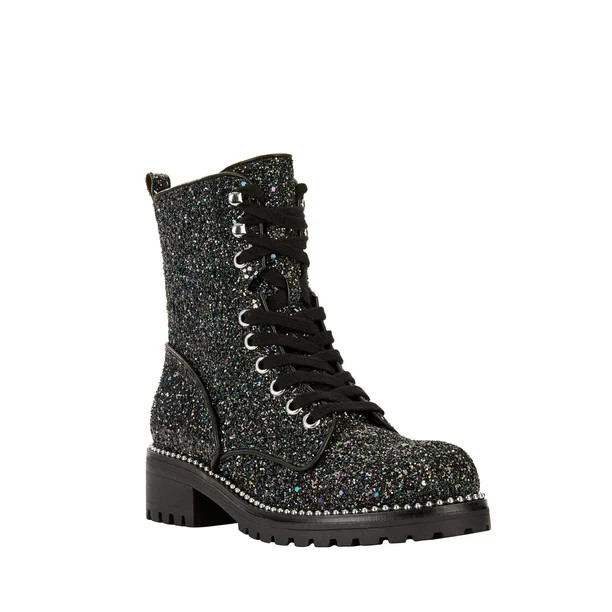 PORTLAND by Portland Boot Company Women's Glitter Lace Up Boot - Walmart.com | Walmart (US)