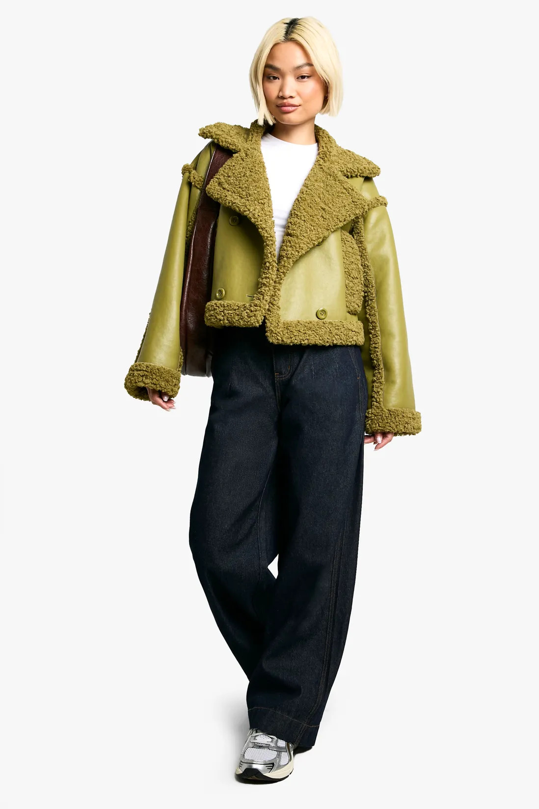 Teddy Trim Aviator Jacket | boohoo (US & Canada)
