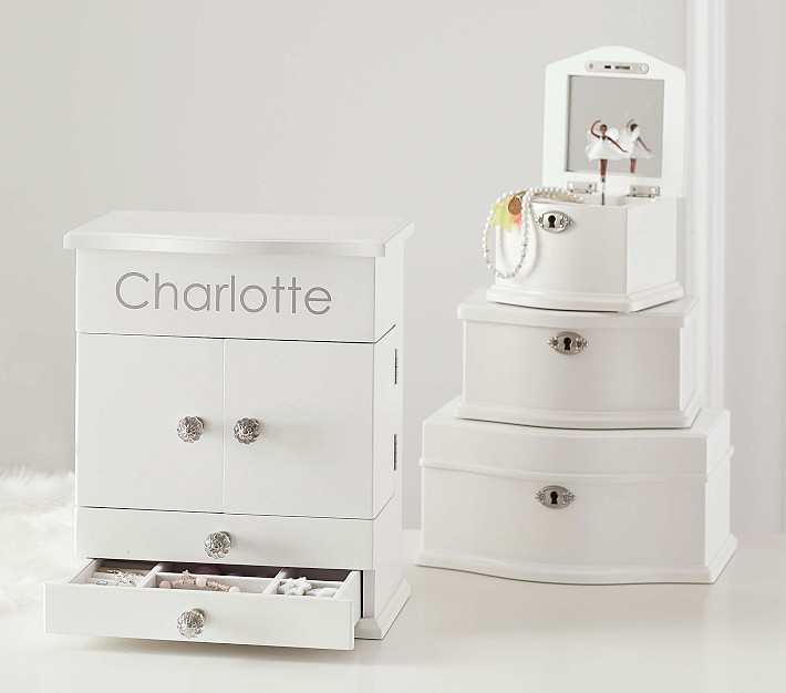 White Abigail Jewelry Box Collection | Pottery Barn Kids