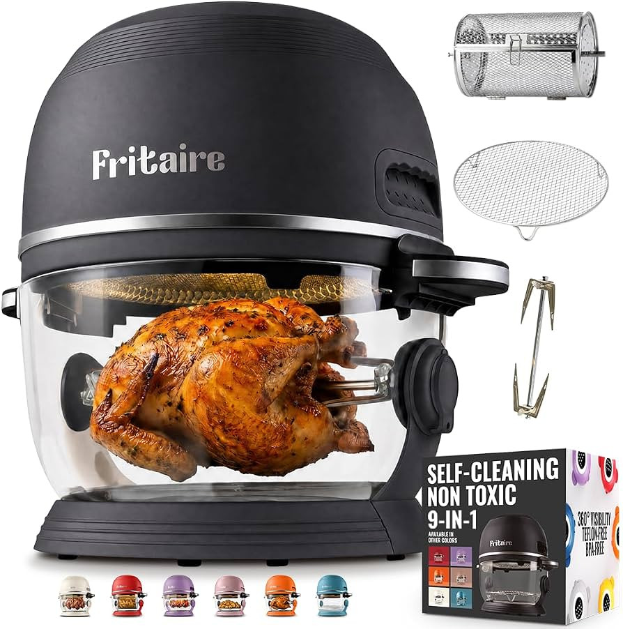 Fritaire Glass Air Fryer Non Toxic, 9-in-1 Pro, Rotisserie, Self Cleaning | Amazon (US)