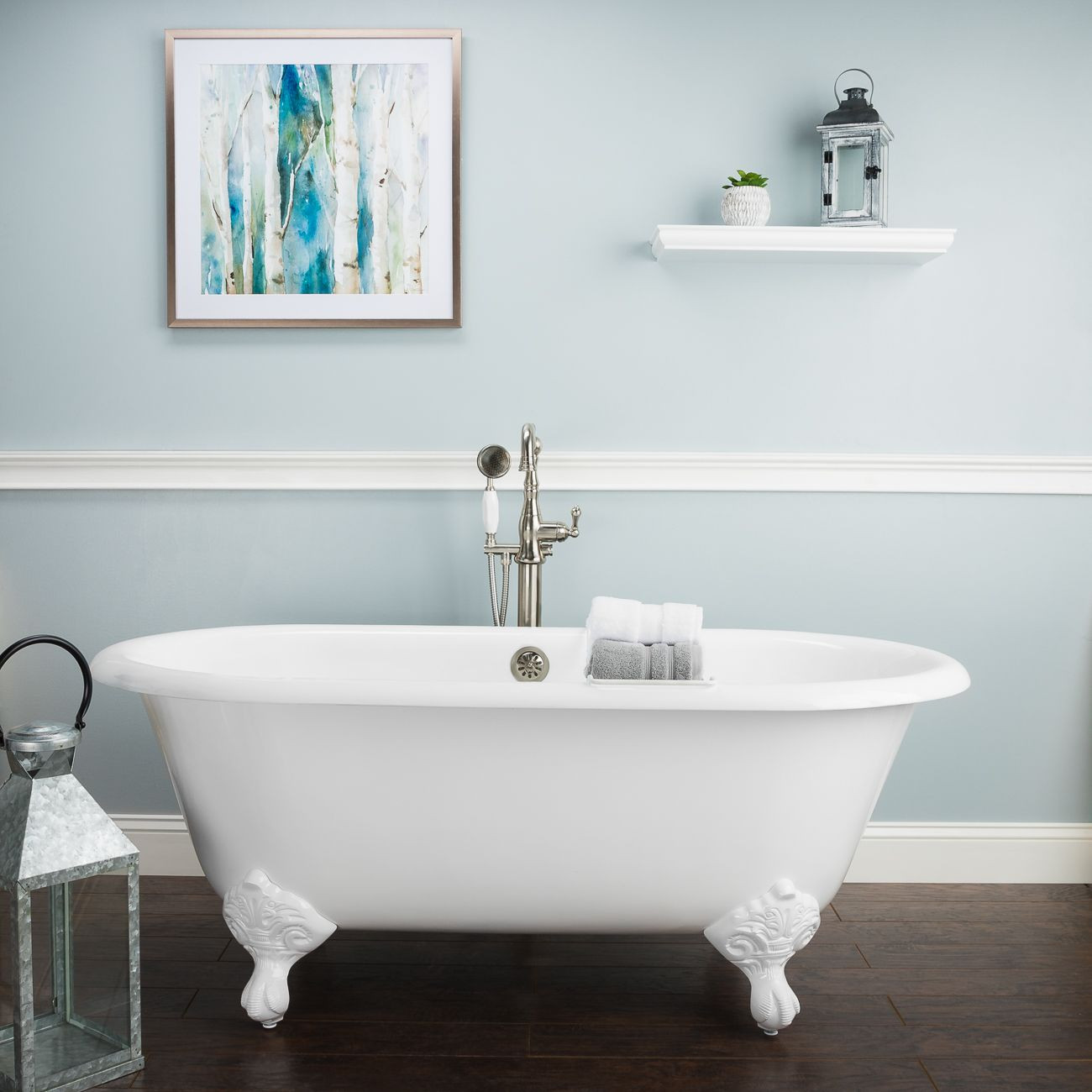 Kensington Cast Iron Double Ended Clawfoot Tub - No Faucet Drillings | Vintage Tub & Bath