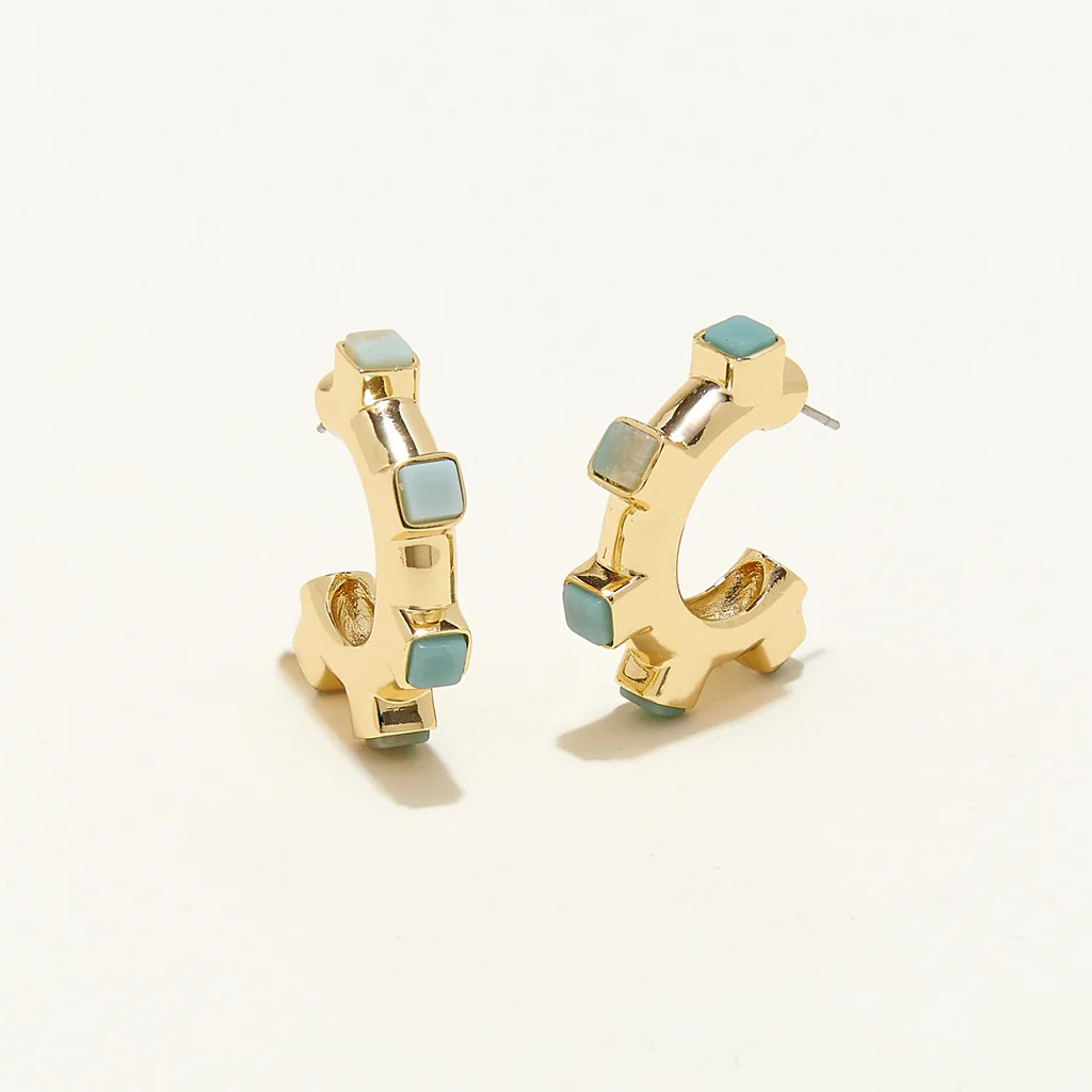 Gale Hoop Earrings Light Blue | Mignonne Gavigan