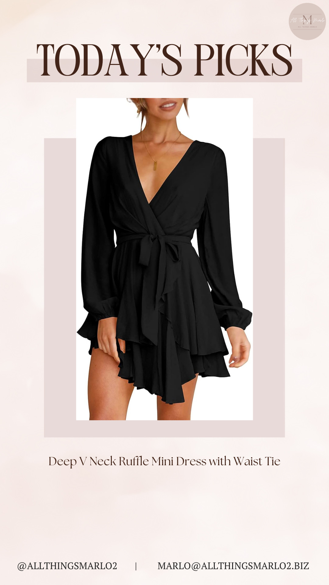Deep V Neck Ruffle Mini Dress with Waist Tie 

 #LTKSpringSale #LTKSeasonal #LTKTravel