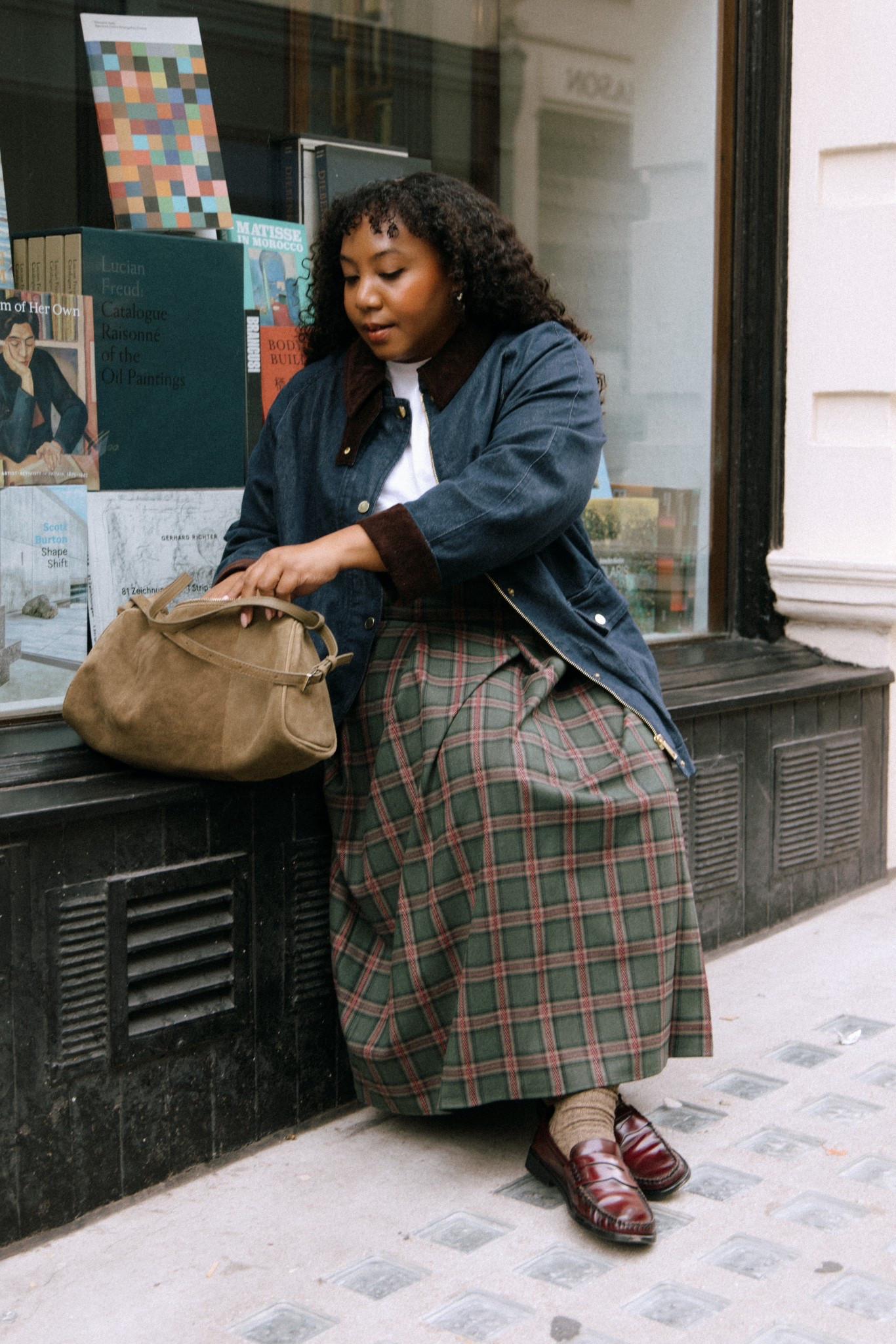 Entering my dark academia era: Denim barn jacket, tartan plaid skirt, loafers, suede bag

#LTKautumn #LTKmidsize #LTKuk