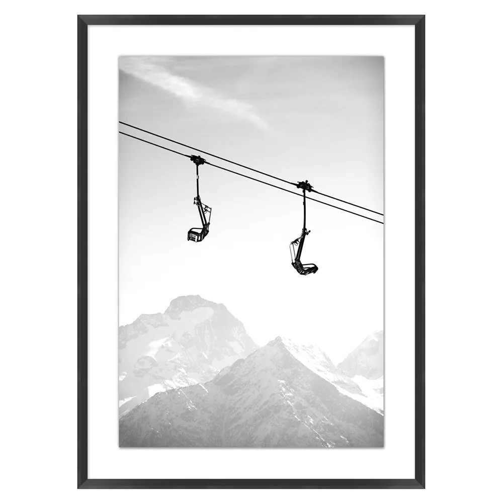 Baltie Modern Classic Grey Ski Black Frame Photograph 1 - 41x30 | Kathy Kuo Home