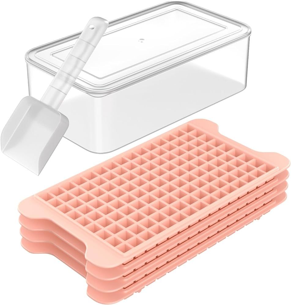 Mini Ice Cube Tray for Freezer: FDDBI Small Ice Trays for Freezer with Bin - 135×4PCS Easy Relea... | Amazon (US)