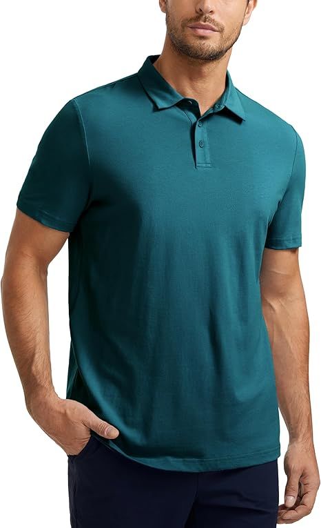 CRZ YOGA Mens Golf Polo Shirts Short Sleeve Moisture Wicking Athletic Shirt Sports Casual Pique T... | Amazon (US)