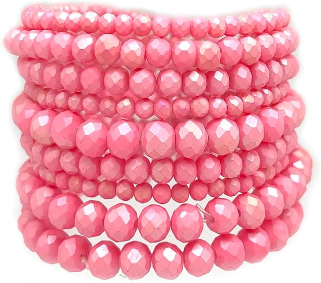 Bohemian 9 Strands Crystal Beaded Multi-Layer Stacking Elastic Bracelets - Versatile Stretch Stra... | Amazon (US)