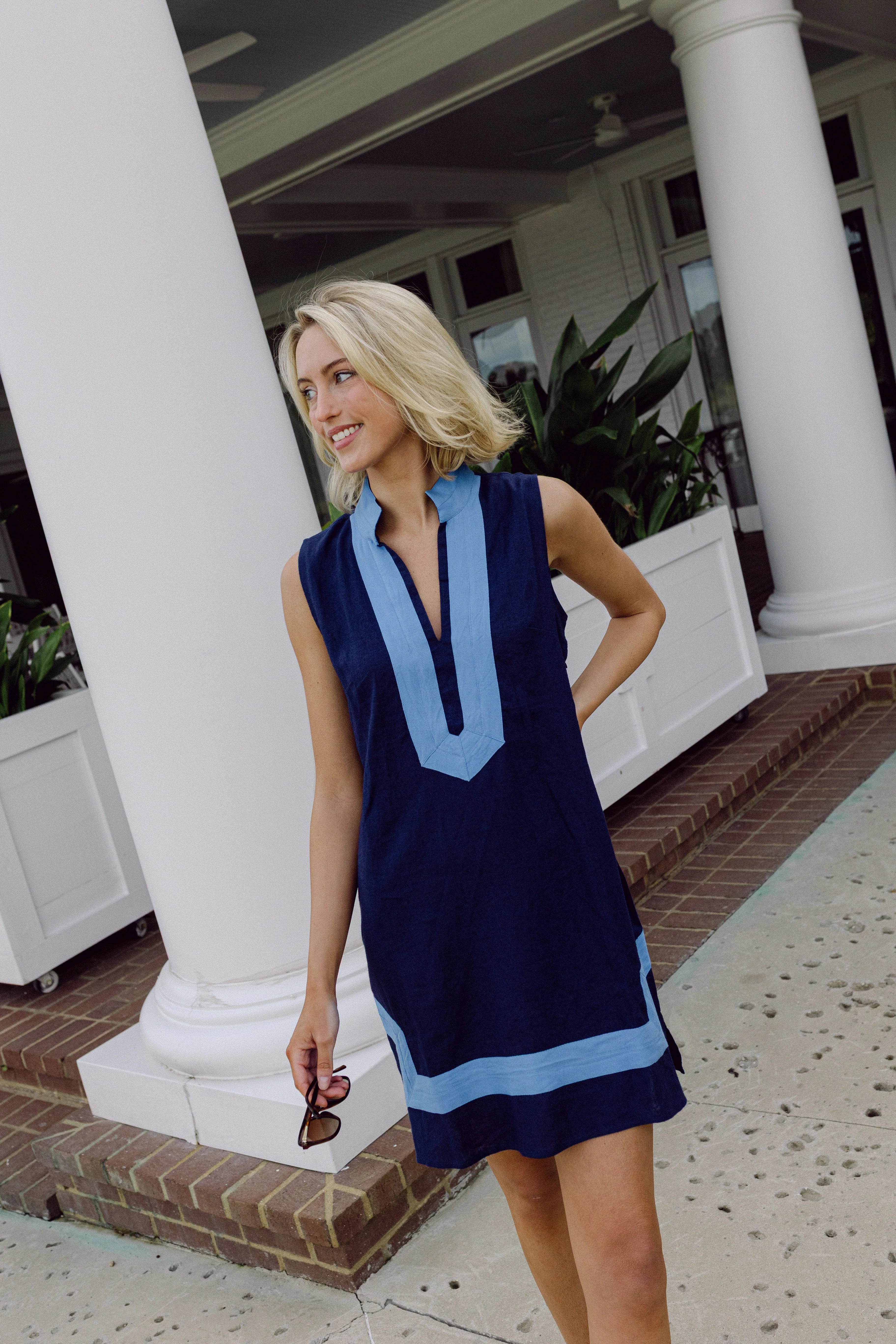 Navy Sleeveless Classic Tunic | Sail to Sable