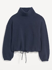 Cropped Sherpa Turtleneck Sweater for Women | Old Navy (US)