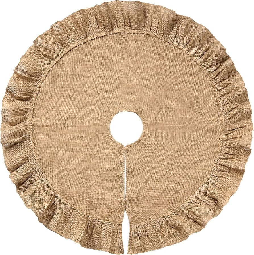 Tatuo 40 Inch Christmas Tree Skirt Decorations Linen Burlap Tree Skirt Round Xmas Cover for Chris... | Amazon (US)