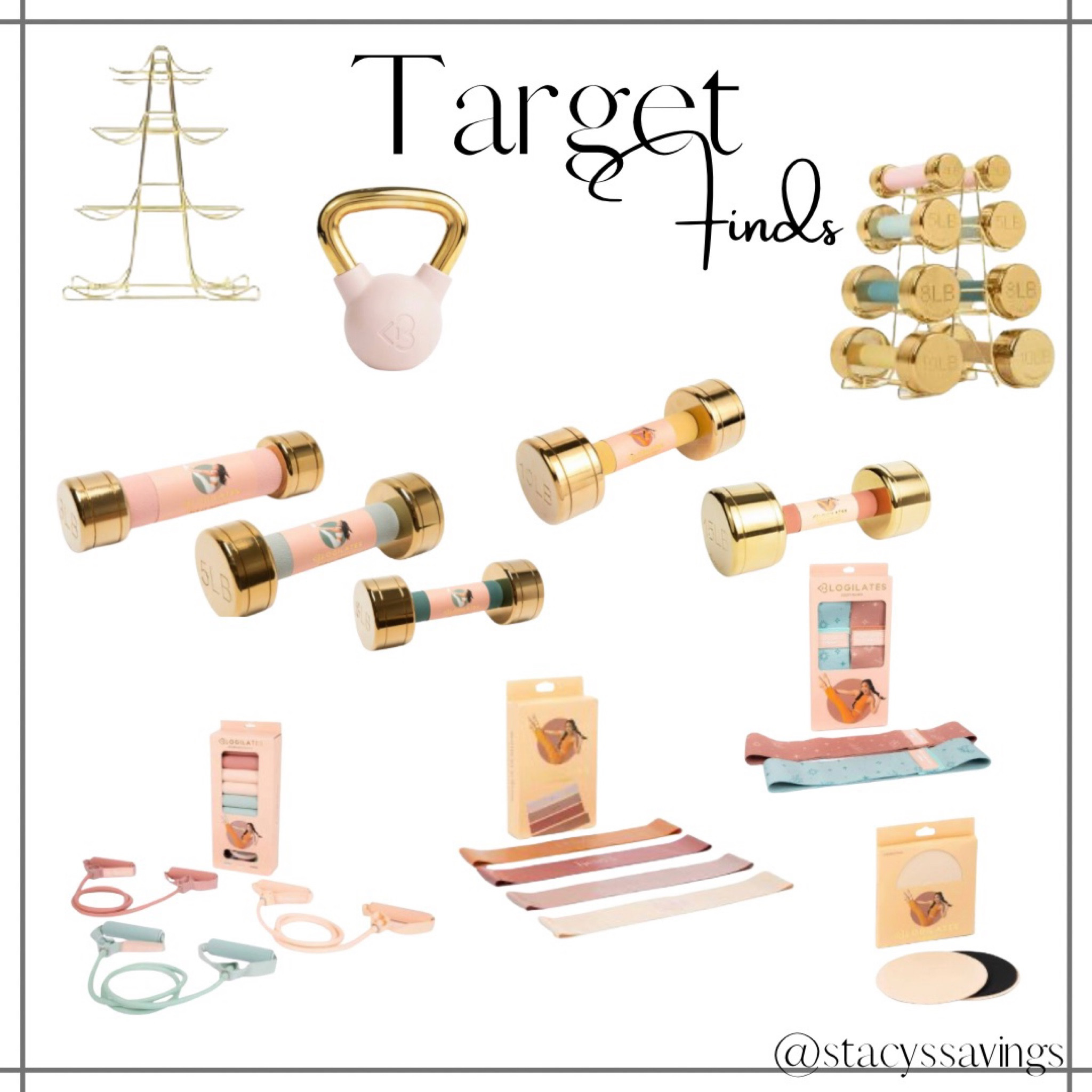 Pretty and aesthetic workout gear for your New Years Resolutions! These gold weights with rack for organization are sure to get you in shape!

#LTKfit #LTKFind #LTKhome