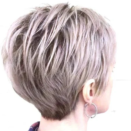 Creamily Grey Pixie Wigs for Women Short Hair Wig with Bangs Layered Gary Pixie Cut Wigs Wefted Wig Cap | Walmart (US)