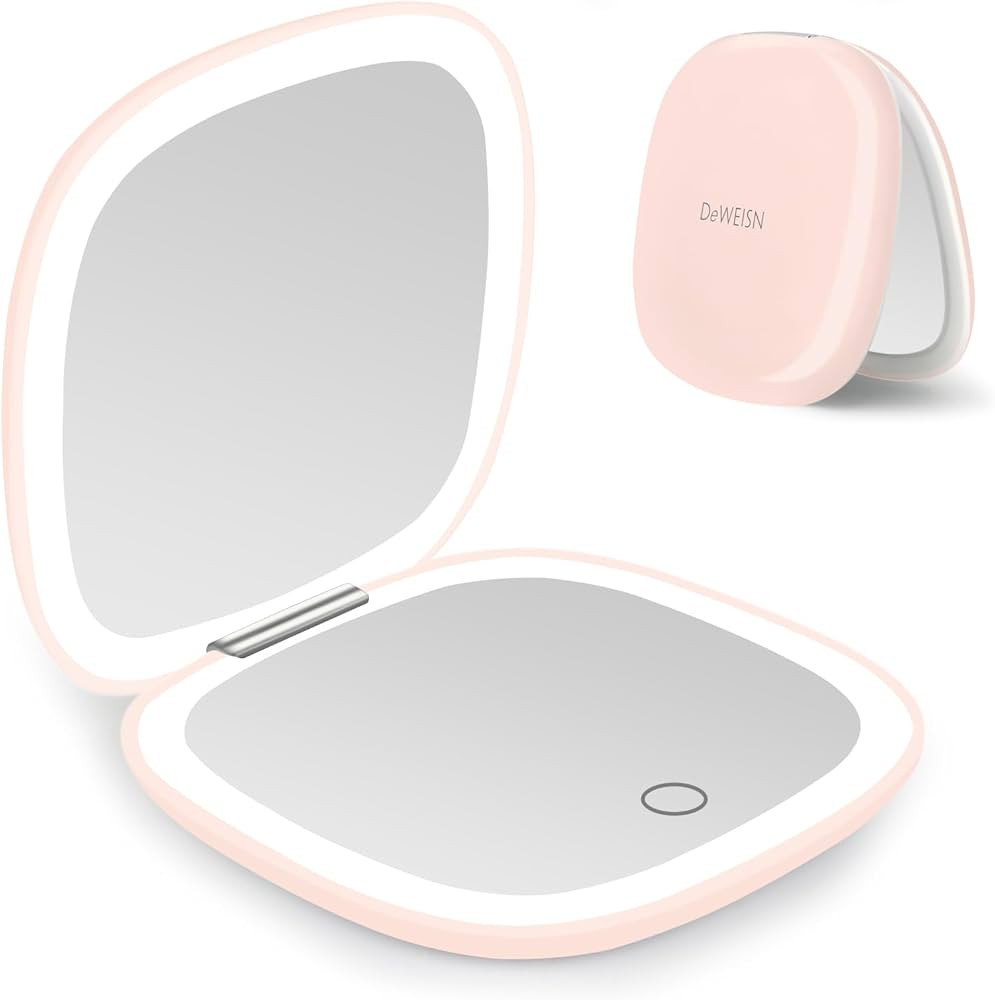 deweisn Compact Mirror, Lighted Travel Makeup Mirror with 1X/10X Magnifying Double Sided Dimmable... | Amazon (US)