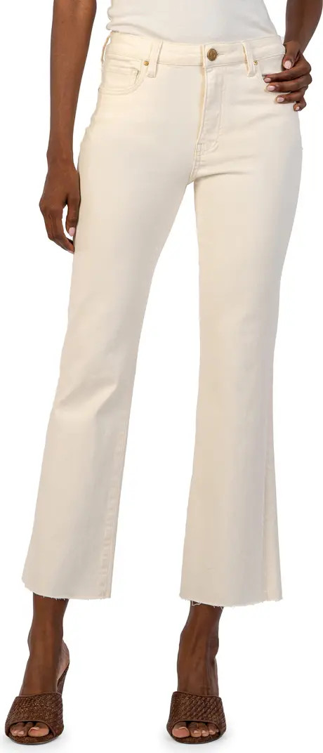 Kelsey High Waist Raw Hem Flare Ankle Jeans | Nordstrom