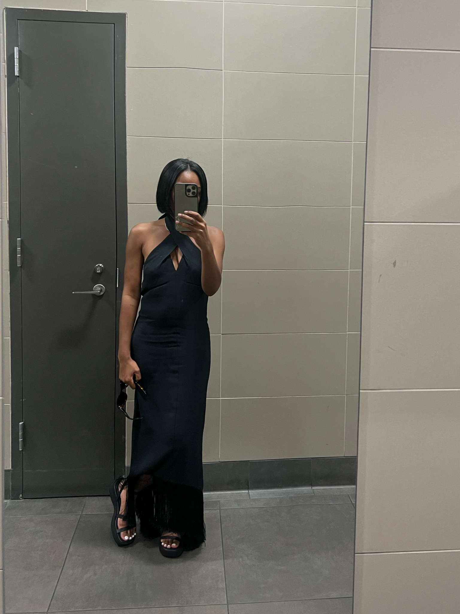 Black fringe maxi dress and black strappy sandals 

#LTKFind #LTKstyletip #LTKshoecrush