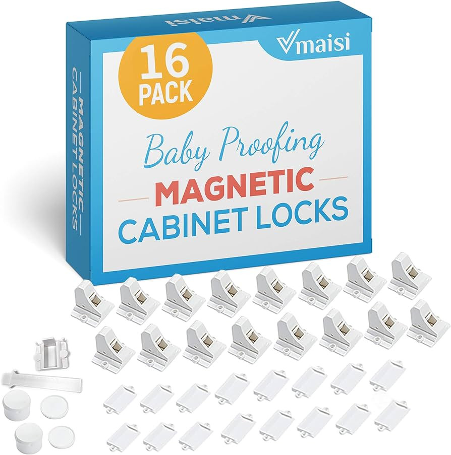 Vmaisi 16 Pack Child Safety Magnetic Cabinet Locks - Children Proof Cupboard Baby Locks Latches -... | Amazon (US)