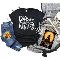 Boozin With My Witches Tshirt | Drink Up Shirt Halloween Party T-Shirt Mom Women Outfit Witch Tee | Etsy (US)