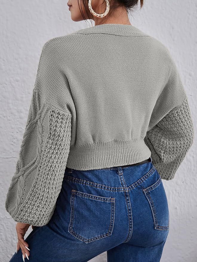 Milumia Women's 2 Piece Long Sleeve Button Front Knit Sweater Tube Top Cardigan Set | Amazon (US)