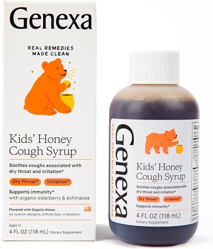 Genexa Kids Honey Cough Syrup | Children's Cough remedy for Kids 2-11 | Soothing Organic, Natural... | Amazon (US)