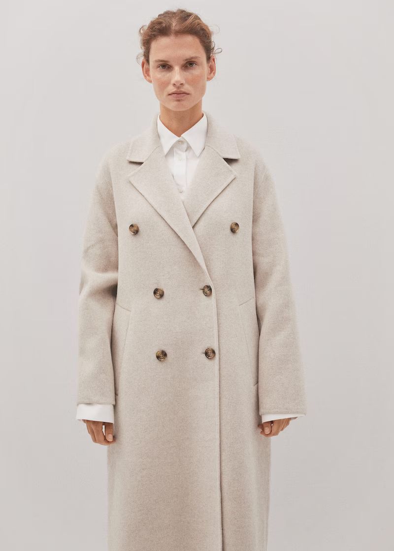 Handmade oversized wool coat -  Women | Mango USA | MANGO (US)