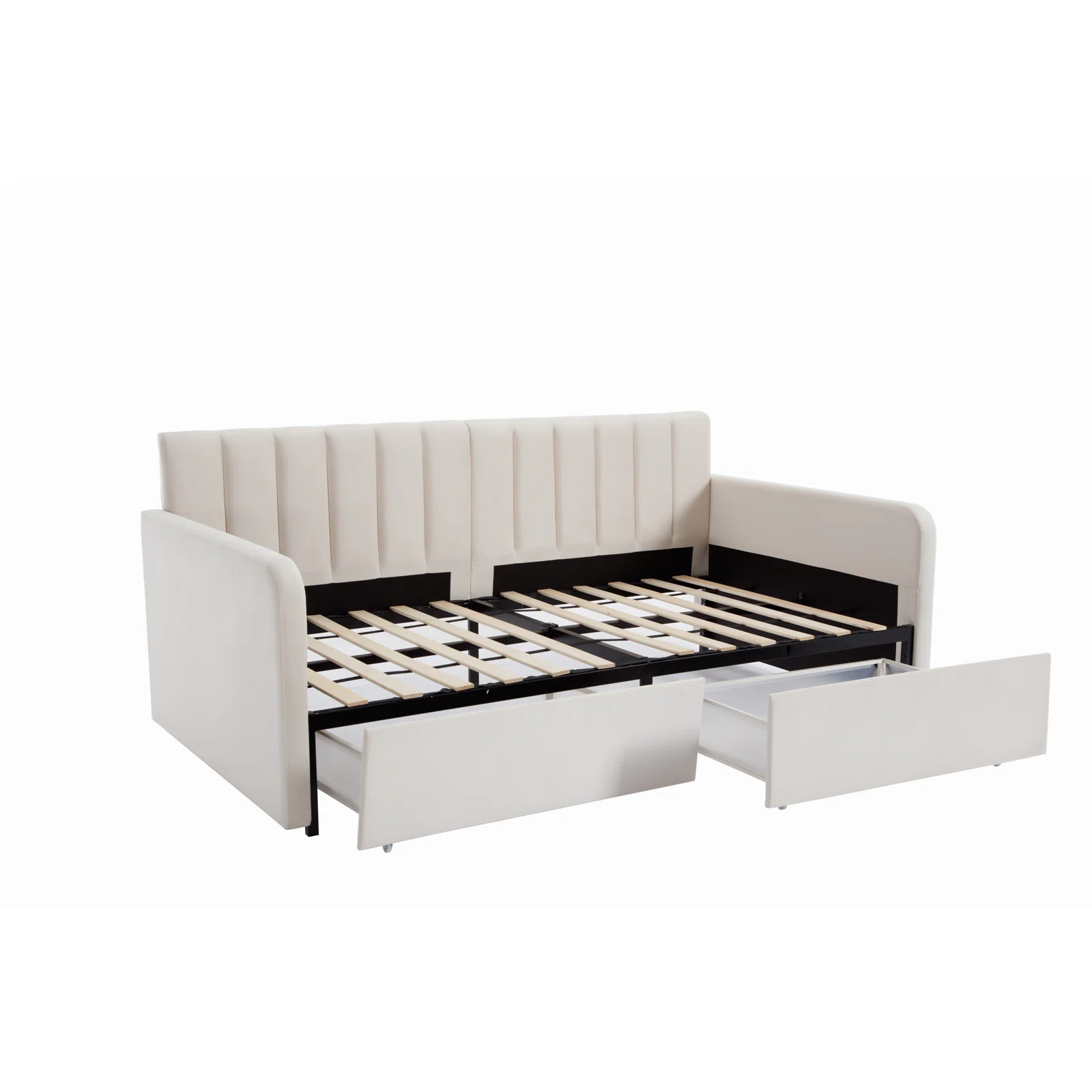 Cianne Fabric Upholstered Twin Size Daybed with Drawers | Wayfair North America