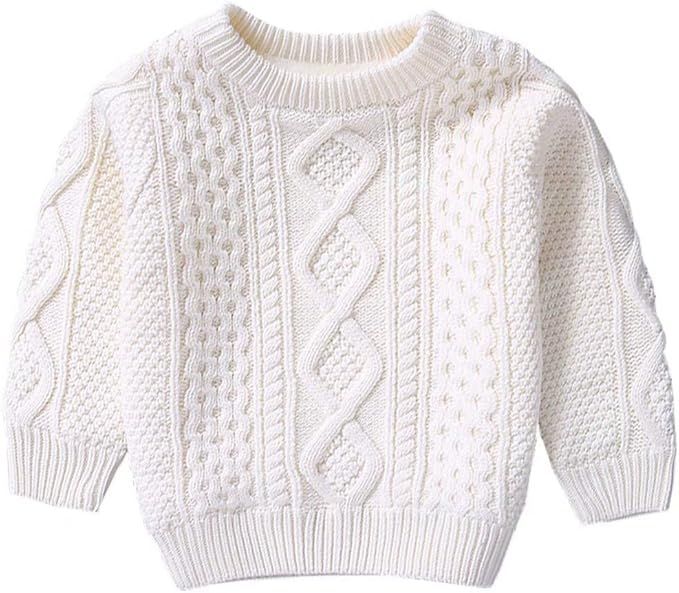 BINPAW Kid's Vintage Twist Warm Fleece Lined Sweater, 12 Months-10 Years | Amazon (US)