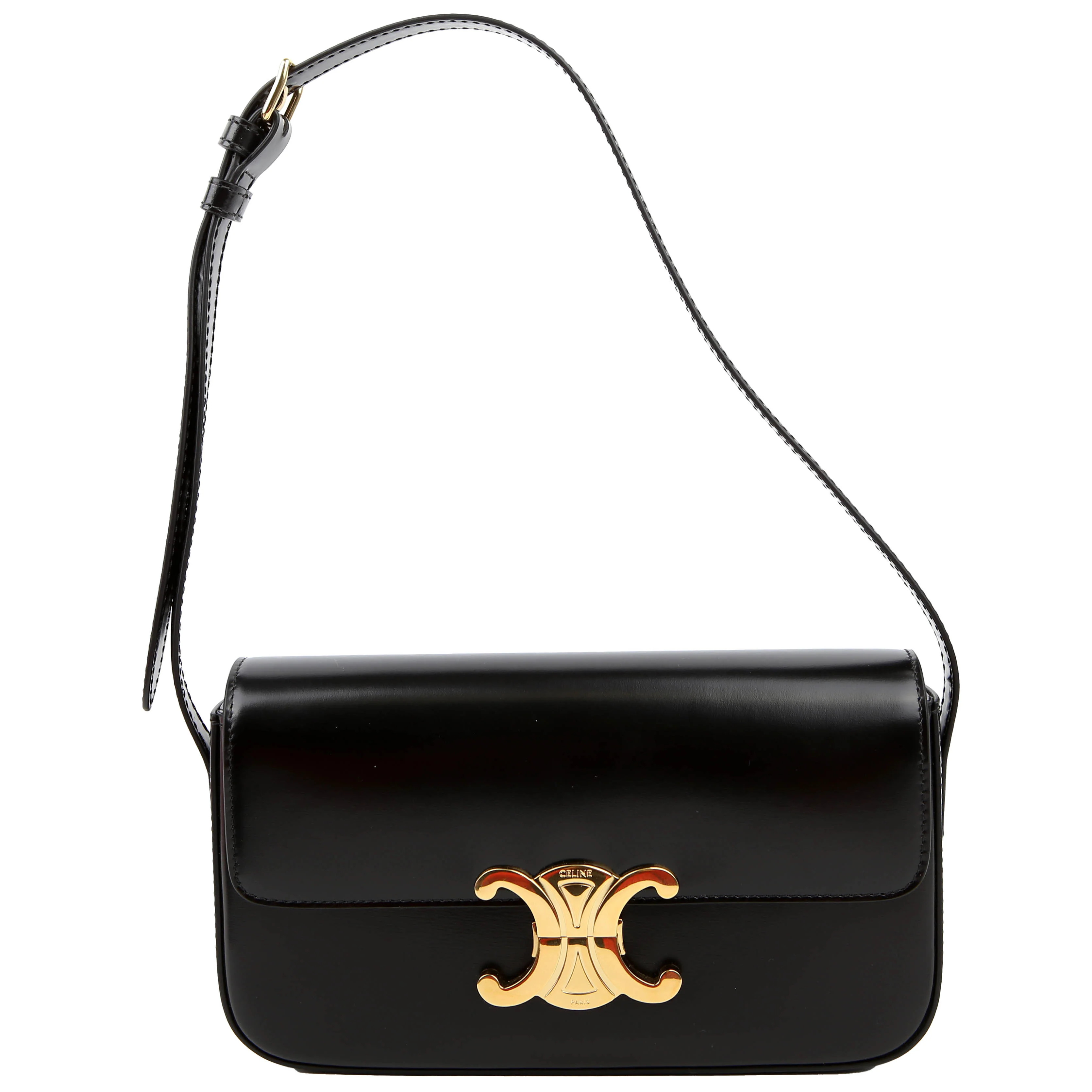 Claude Shoulder Bag Calfskin Black | Keeks Designer Handbags