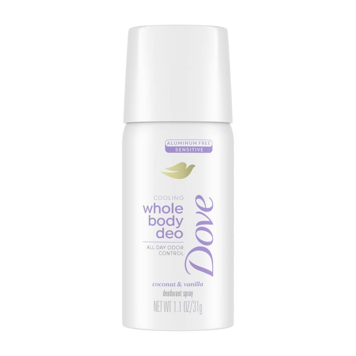 Dove Beauty Whole Body Aluminum Free Deodorant Spray - Travel Size - Coconut & Vanilla - 1.1oz | Target