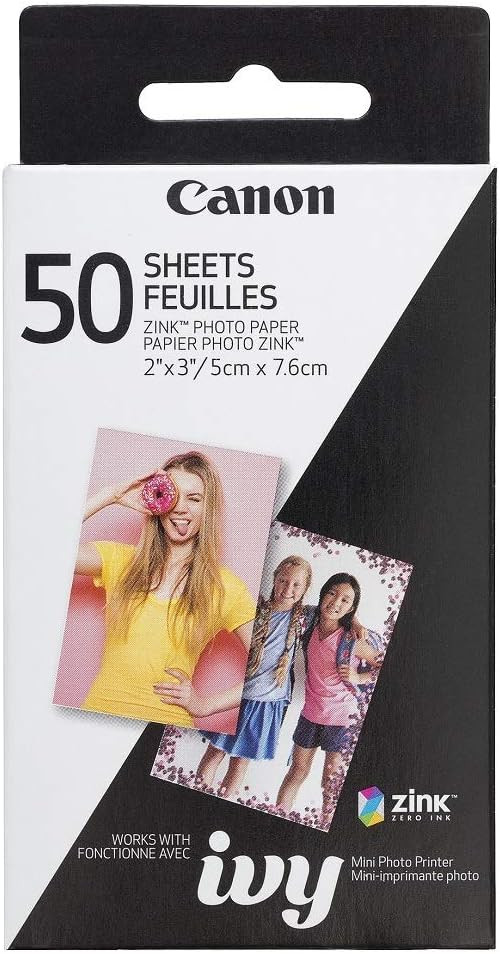 Canon Ivy Zink 2" x 3" Photo Sticker Paper 50 Sheets Pack | Amazon (US)