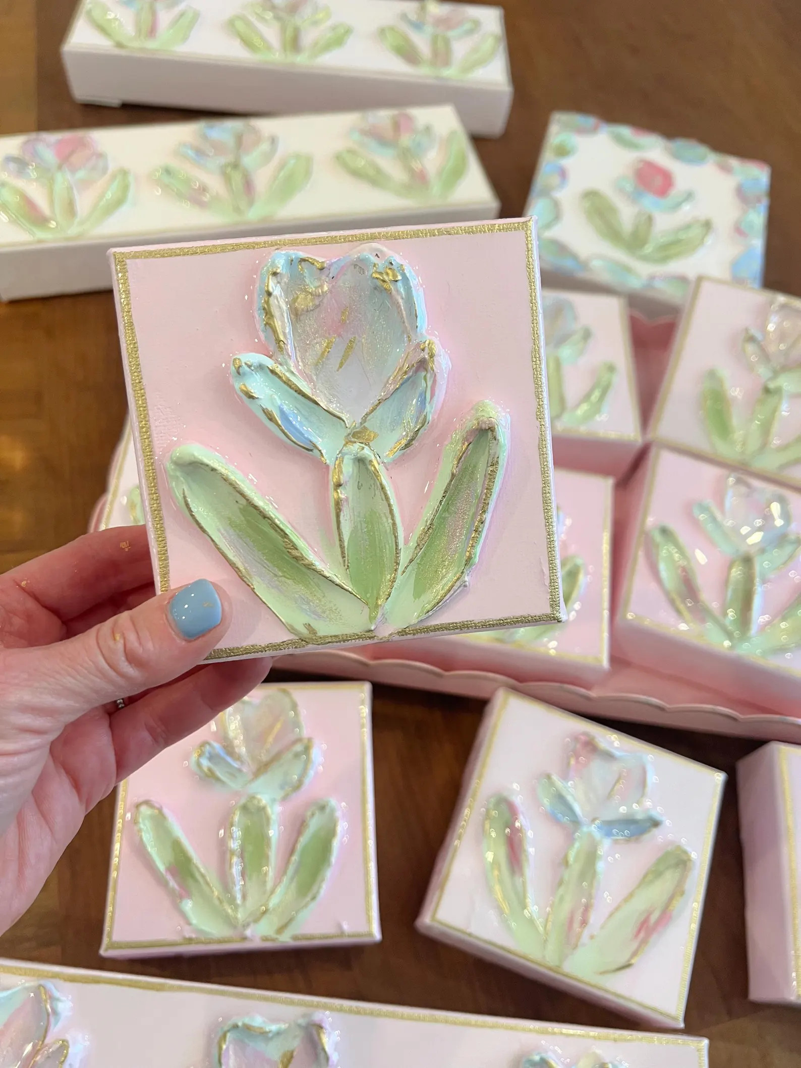 Mini Tulips | Spring Tulip Painting on Canvas | Grandmillennial Style Decor | Baby Shower Gift | ... | Etsy (US)